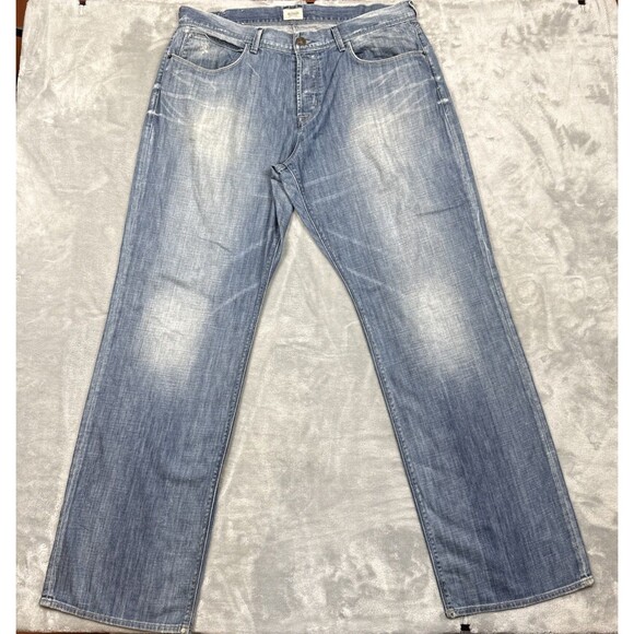 Hudson Jeans Men's Briggs Straight Fit Jeans Size 38 Light Wash Distressed USA - Picture 1 of 9